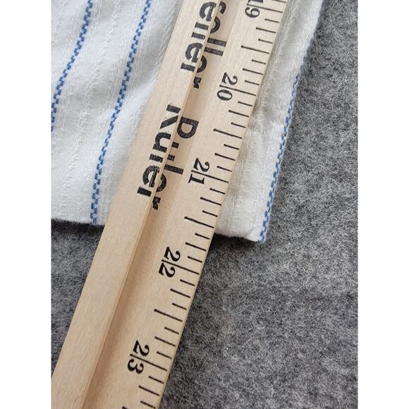 Talbots Pants Womens 8P White Blue Striped Cropped Straight Leg - Picture 12 of 16